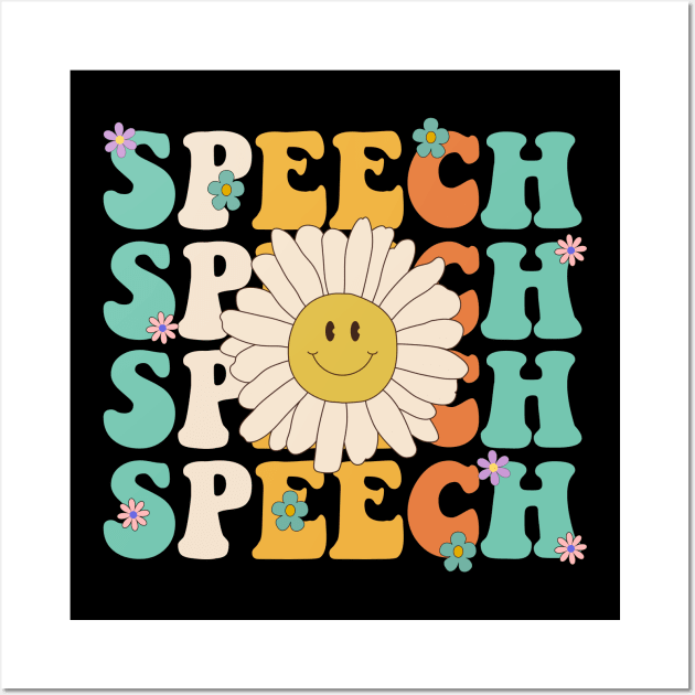 Speech Therapy Retro Speech Language Pathologist Therapist Wall Art by deafcrafts